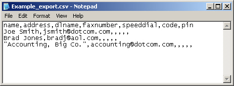 Exempel på exporttextfil